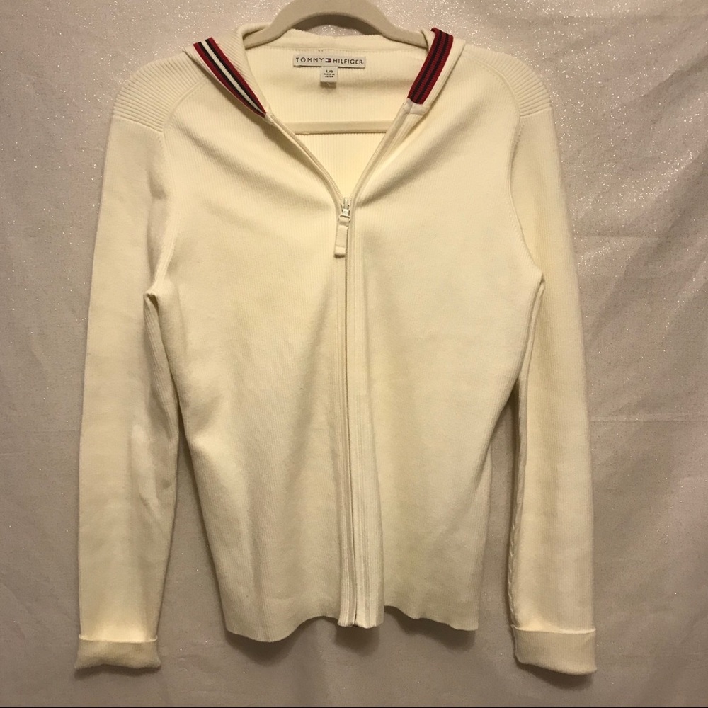 Tommy Hilfiger Ivory Hooded Cardigan